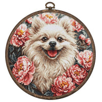 Counted Cross Stitch Kit Spitz Dog Luca-S DIY Unprinted canvas