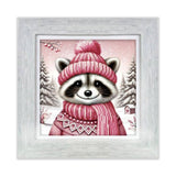 Bead Embroidery Kit Winter raccoon DIY Beaded needlepoint Beaded stitching