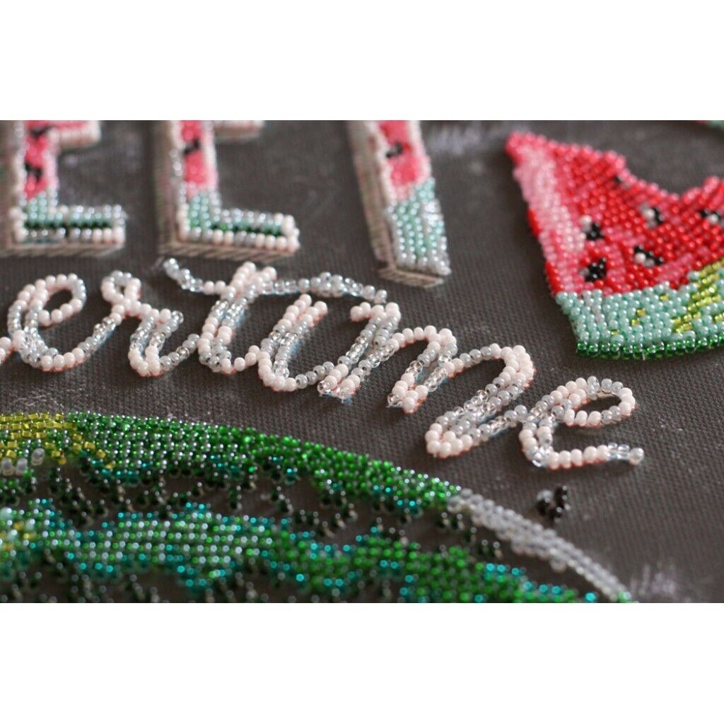 Bead Embroidery Kit Sweet summer Beaded stitching Beadwork Bead needlepoint DIY