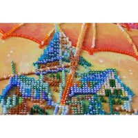 Bead Embroidery Kit Cozy world Beaded stitching Bead needlepoint Beadwork DIY