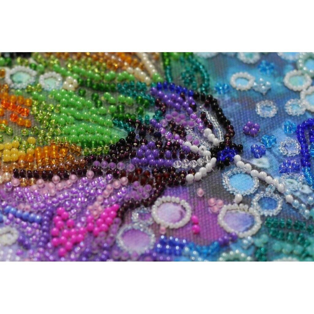 Bead Embroidery Kit Rainbow flowers Beadwork Bead needlepoint DIY