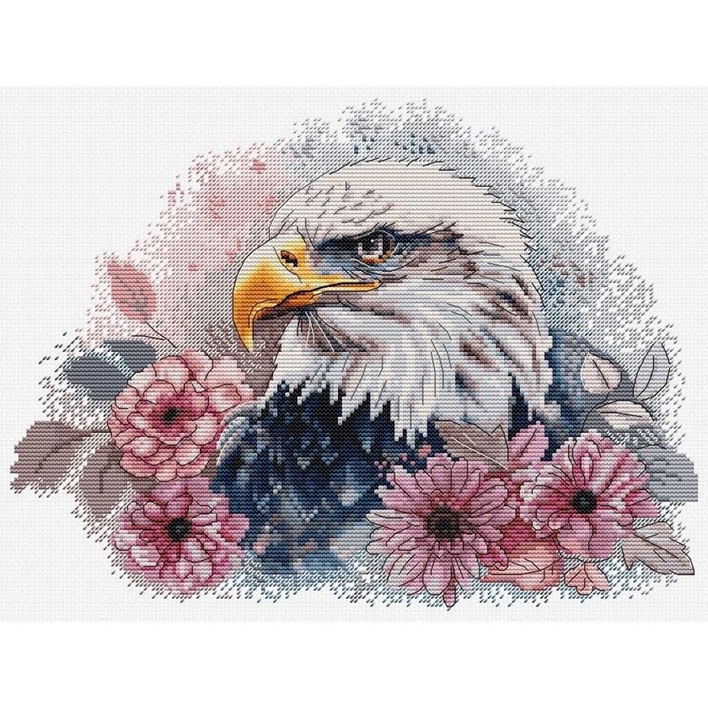 Counted Cross Stitch Kit Hunting eagle Luca-S DIY Unprinted canvas