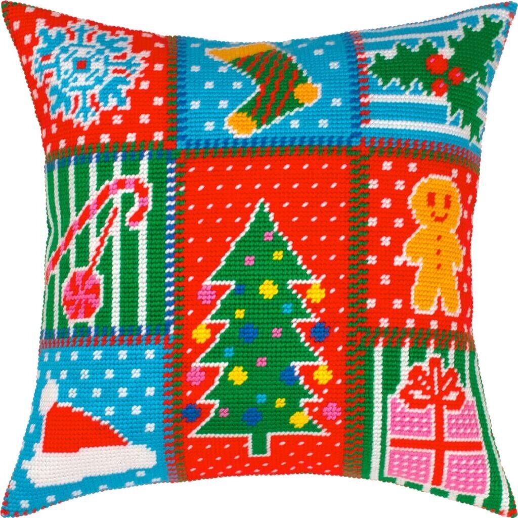 Tapestry Pillow Cover DIY kit "Christmas" Needlepoint kit Printed canvas