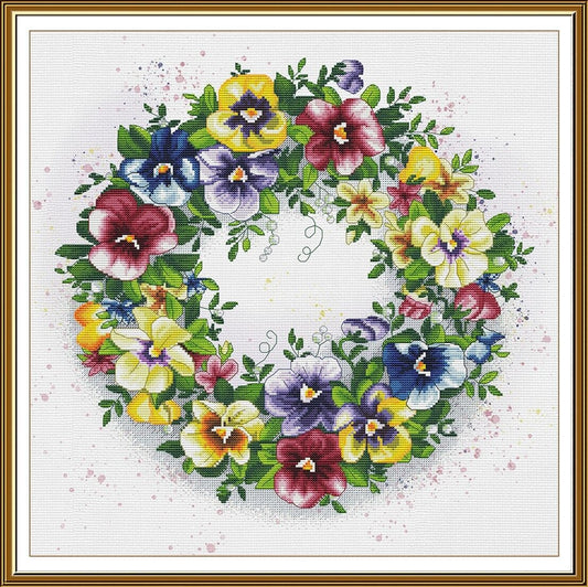 Counted Cross Stitch Kit Spring flowers DIY Unprinted canvas