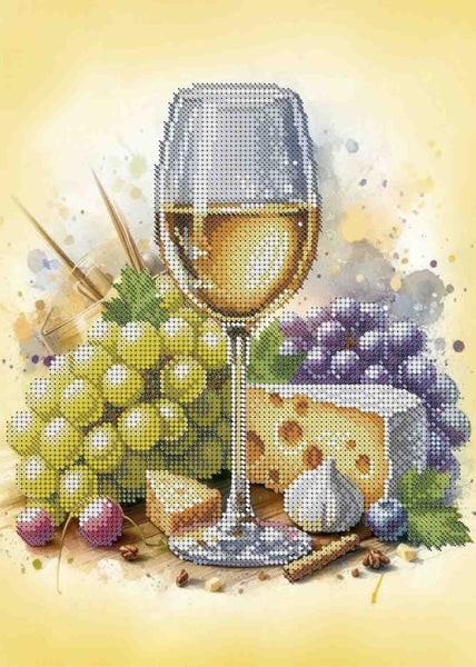 Bead Embroidery Kit Wine and grapes DIY Beaded needlepoint Beaded stitching