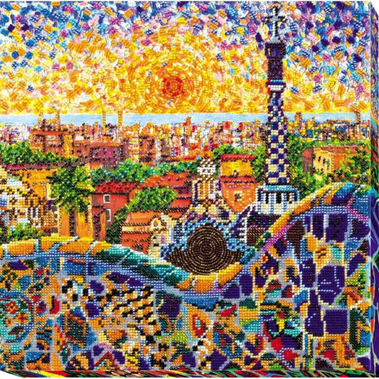 Bead Embroidery Kit Park Guell Beaded stitching Bead needlepoint Beadwork DIY