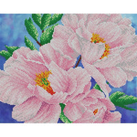 Bead Embroidery Kit Peonies Flowers DIY Bead needlepoint Beadwork