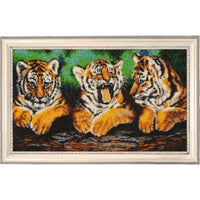 Full Bead Embroidery Kit Tigers DIY Bead needlepoint Bead stitching Beadwork