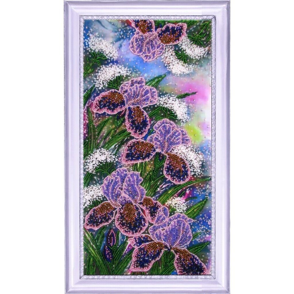 Bead Embroidery Kit Irises Flowers Beaded needlepoint Bead stitching Beadwork