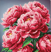 Bead Embroidery Kit Peonies DIY Beaded needlepoint Beadwork Beading