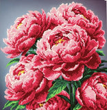 Bead Embroidery Kit Peonies DIY Beaded needlepoint Beadwork Beading