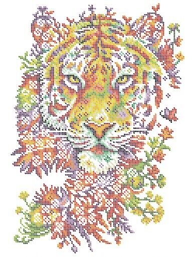 Bead Embroidery Kit Tiger DIY Bead needlepoint Bead stitching Beadwork