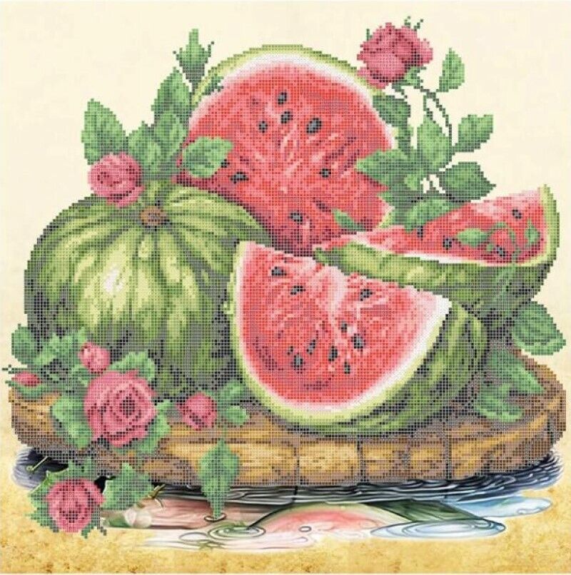 Bead Embroidery Kit Watermelon Beaded stitching Beadwork Beading DIY