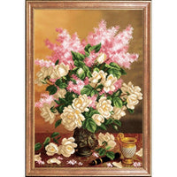 Bead Embroidery Kit Lush bouquet Flowers Bead needlepoint Bead stitching DIY