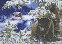 Bead Embroidery Kit Bear DIY Beaded needlepoint Beaded stitching