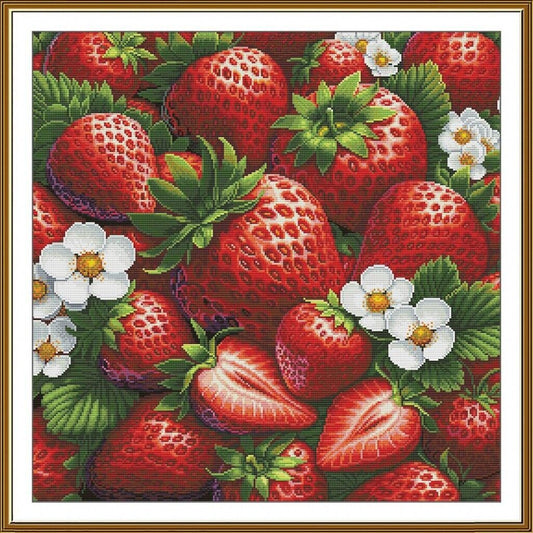 Counted Cross Stitch Kit Strawberry DIY Unprinted canvas