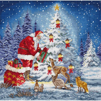 Counted Cross Stitch Kit Santa DIY Unprinted canvas