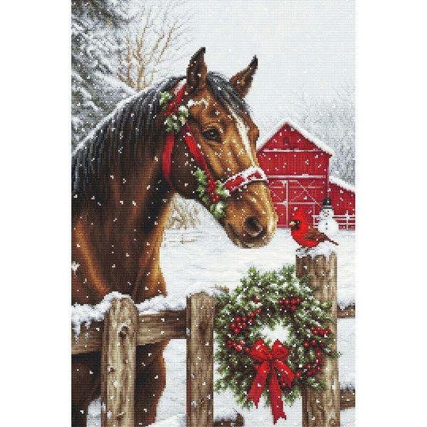 Gobelin kit Tapestry embroidery Kit Christmas horse Luca-S DIY Unprinted canvas