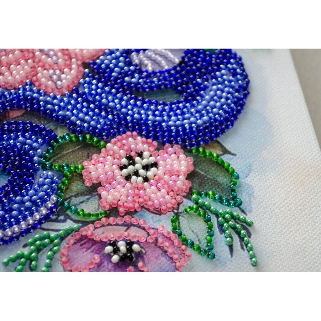 Bead Embroidery Kit Blue snake DIY Beadwork Beading Needlepoint kit