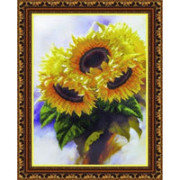 Bead Embroidery Kit Sunflowers DIY Beaded needlepoint Beaded stitching