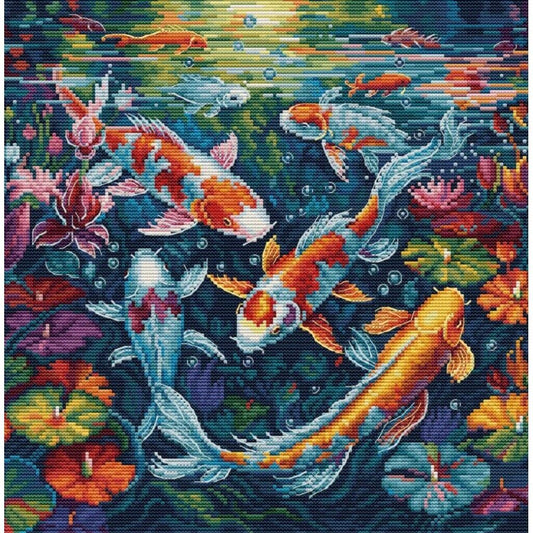Counted Cross Stitch Kit Aquarium DIY Luca-S Unprinted canvas