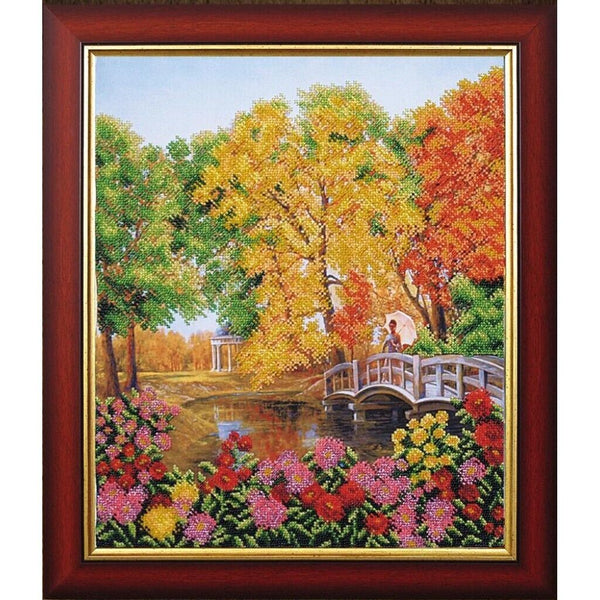 Bead Embroidery Kit Autumn Bead needlepoint Bead stitching Beadwork DIY