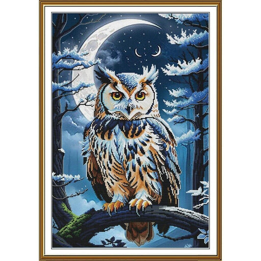 Counted Cross Stitch Kit Owl DIY Unprinted canvas