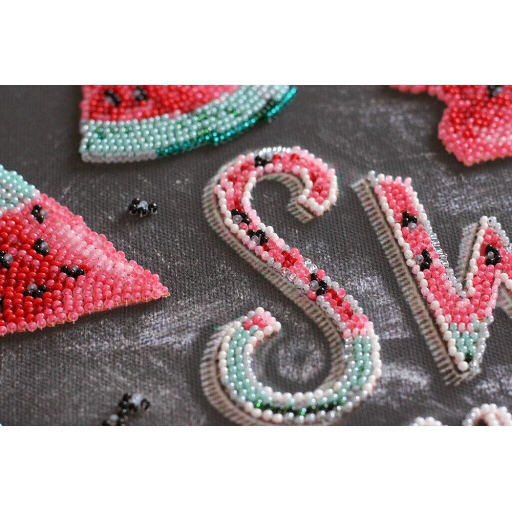 Bead Embroidery Kit Sweet summer Beaded stitching Beadwork Bead needlepoint DIY