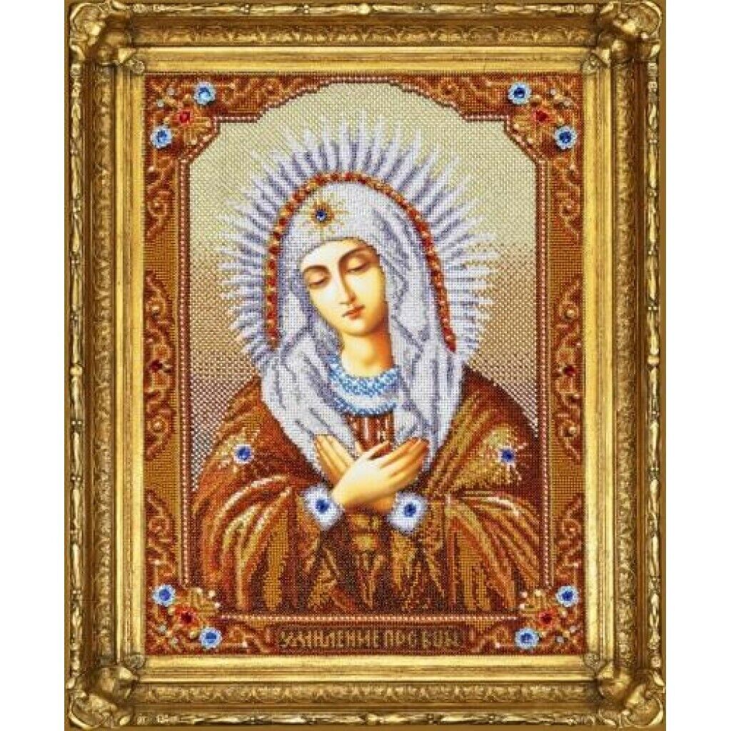 Bead Embroidery Kit Icon Virgin Mary Mother of God Beaded stitching DIY