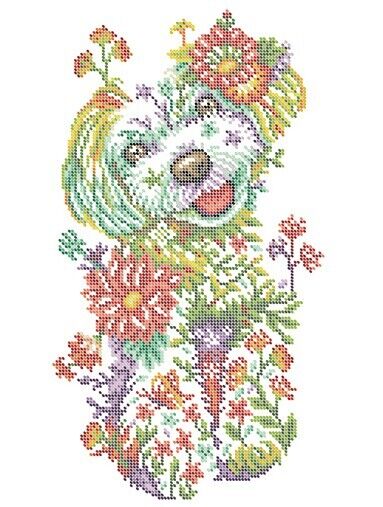 Bead Embroidery Kit Dog DIY Bead needlepoint Bead stitching Beadwork