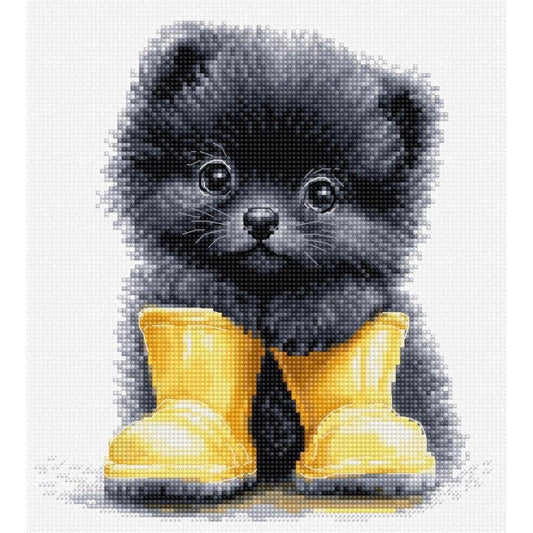 Counted Cross Stitch Kit Puppy DIY Luca-S Unprinted canvas