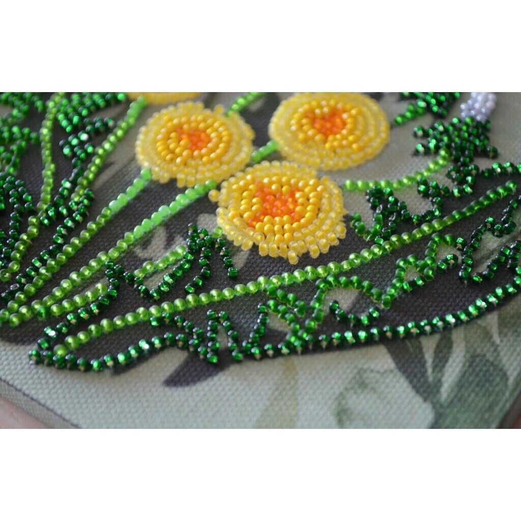 Bead Embroidery Kit Dandelions Beaded stitching Beadwork Bead needlepoint DIY