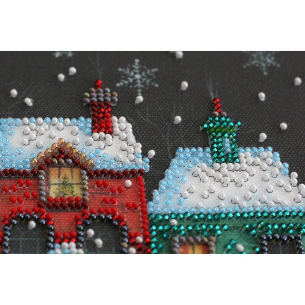 Bead Embroidery Kit Christmas town Bead stitching Bead needlepoint DIY