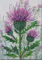 Bead Embroidery Kit Thistle Flower Bead stitching Beadwork Bead needlepoint DIY