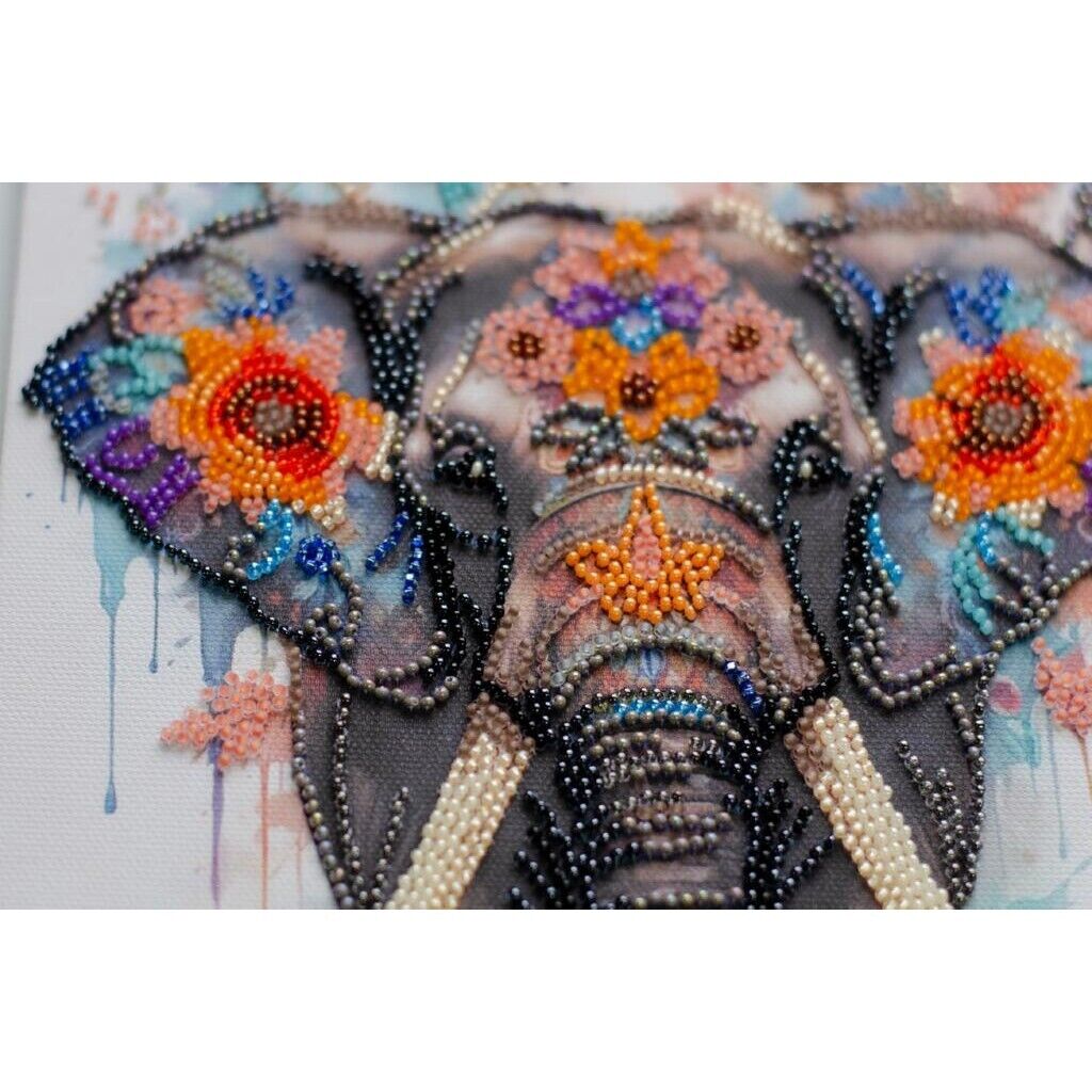 Bead Embroidery Kit DIY Elephant Bead needlepoint Beadwork Beading