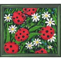 Bead Embroidery Kit Ladybug DIY Bead needlepoint Beadwork