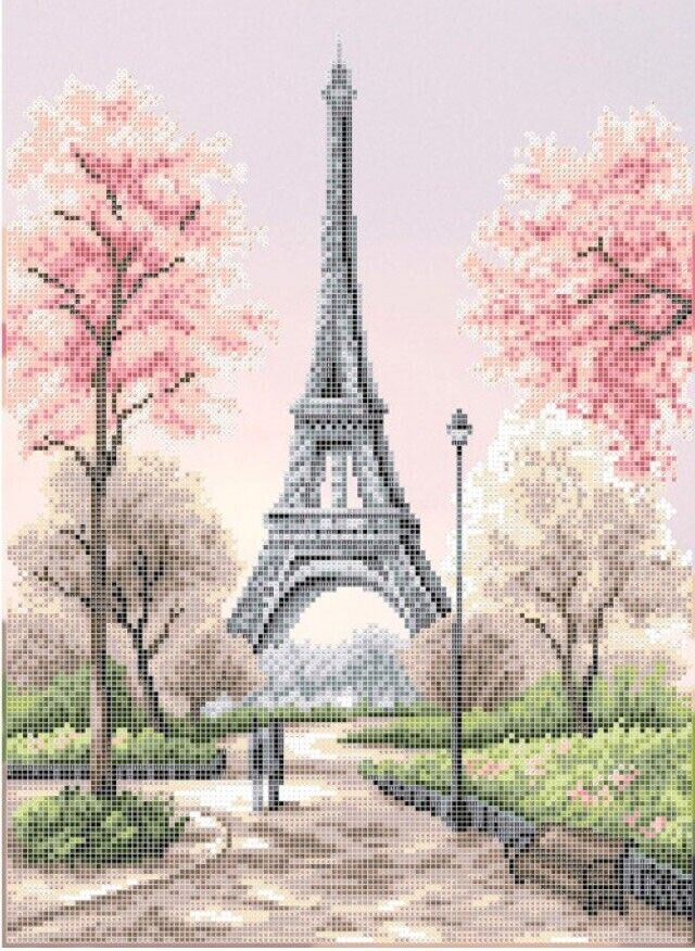 Bead Embroidery Kit Paris DIY Bead needlepoint Beaded stitching