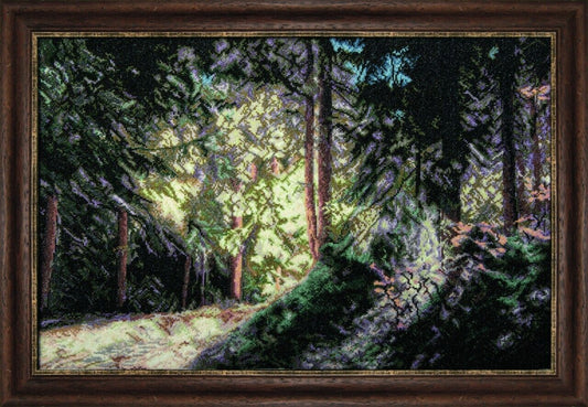 Counted Cross Stitch Kit Pine trees DIY Unprinted canvas