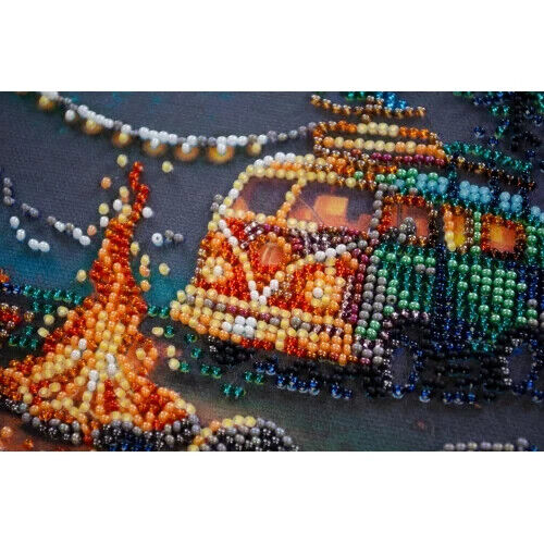 Bead Embroidery Kit Under the stars Beaded stitching Bead needlepoint Beadwork