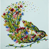 Bead Embroidery Kit Singing bird Beaded stitching Bead needlepoint DIY