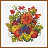 Counted Cross Stitch Kit Autumn still life DIY Unprinted canvas