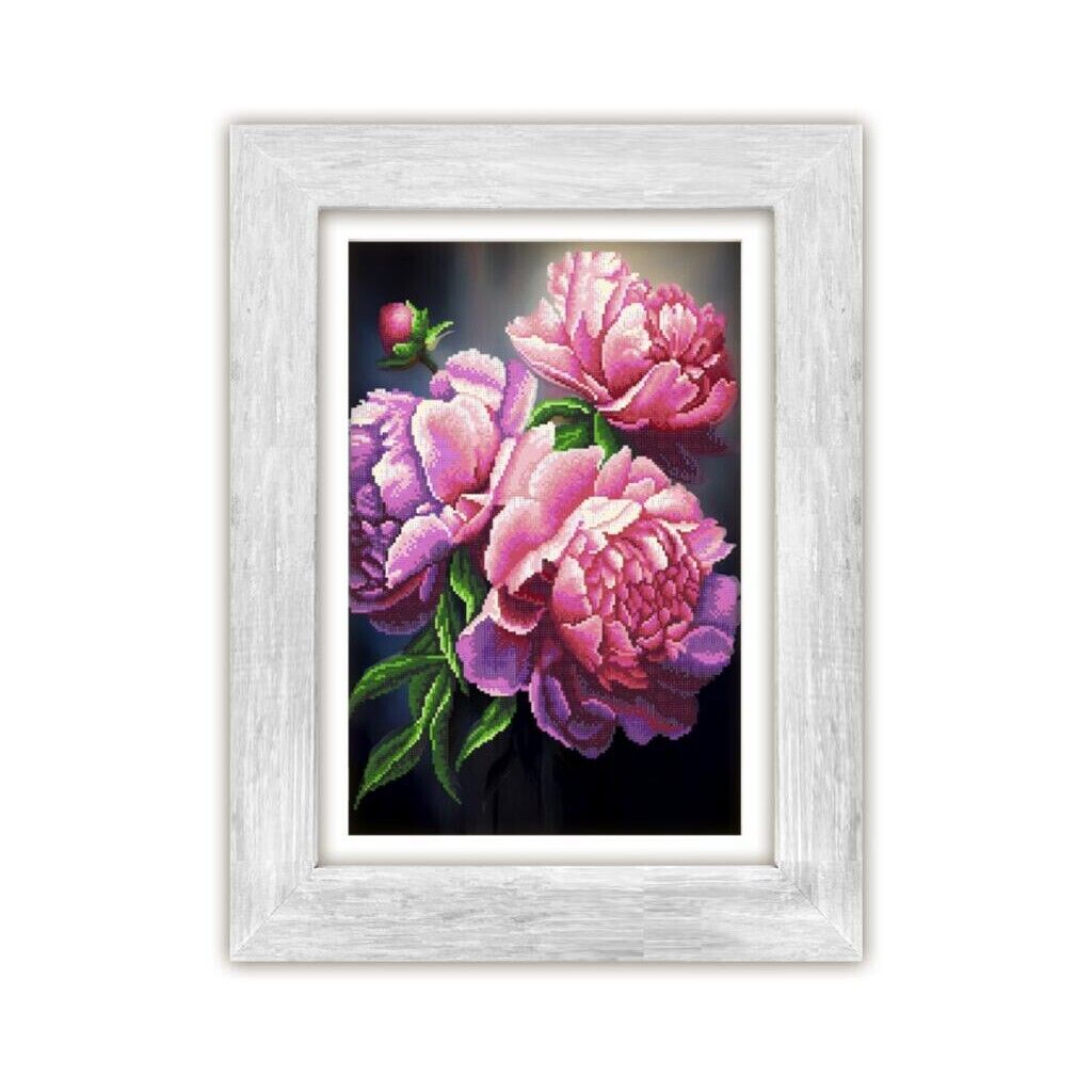 Bead Embroidery Kit Peonies Flowers Bead needlepoint Bead stitching Beadwork DIY