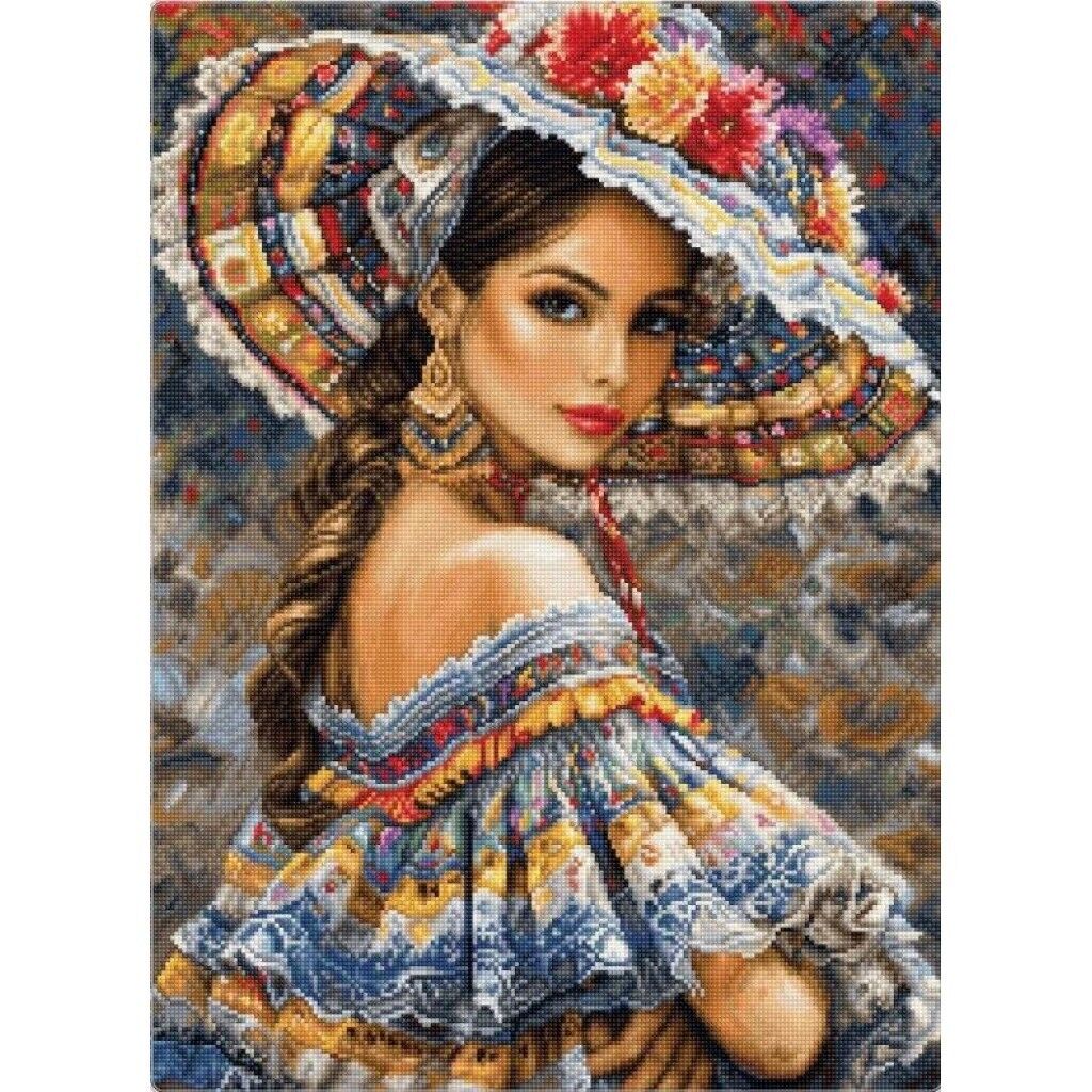 Counted Cross Stitch Kit Mexican festival Luca-S Unprinted canvas