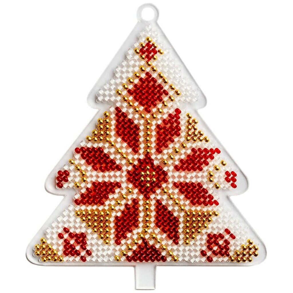 Bead Embroidery Kit on Plastic Christmas tree DIY Christmas tree toy