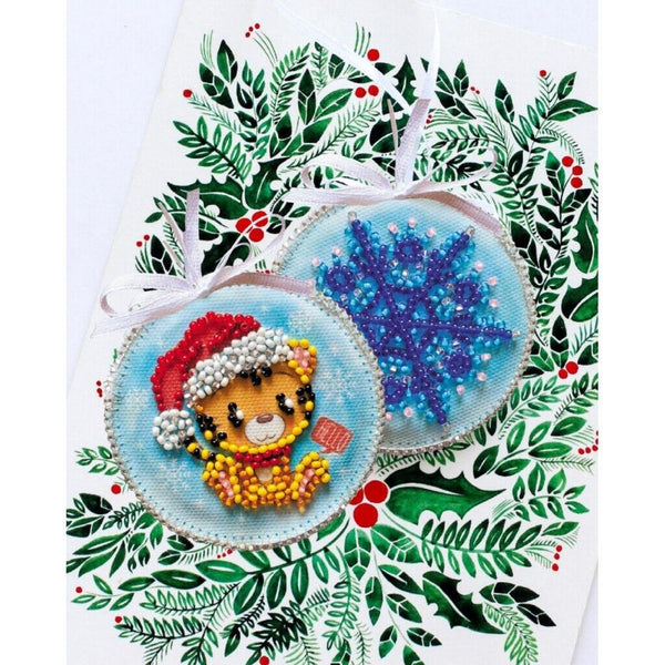 Bead Embroidery Kit Tiger XMas Christmas tree toy kit DIY Beading embroidery