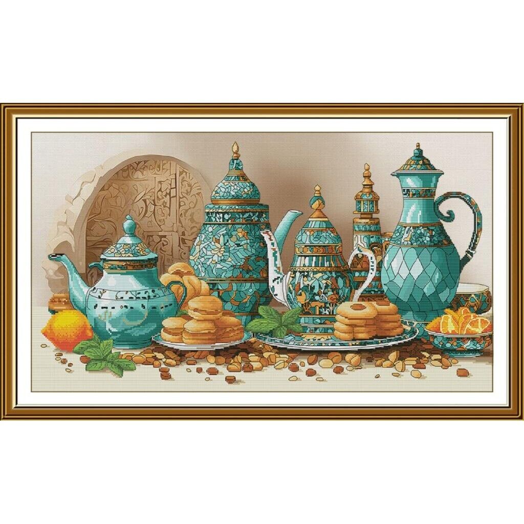 Counted Cross Stitch Kit Oriental sweets DIY Unprinted canvas