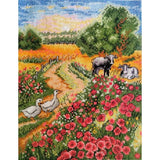 Counted Cross Stitch Kit Summer meadow DIY Unprinted canvas