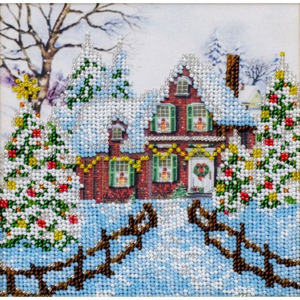 Bead Embroidery Kit Winter Bead needlepoint Beaded stitching Beadwork DIY