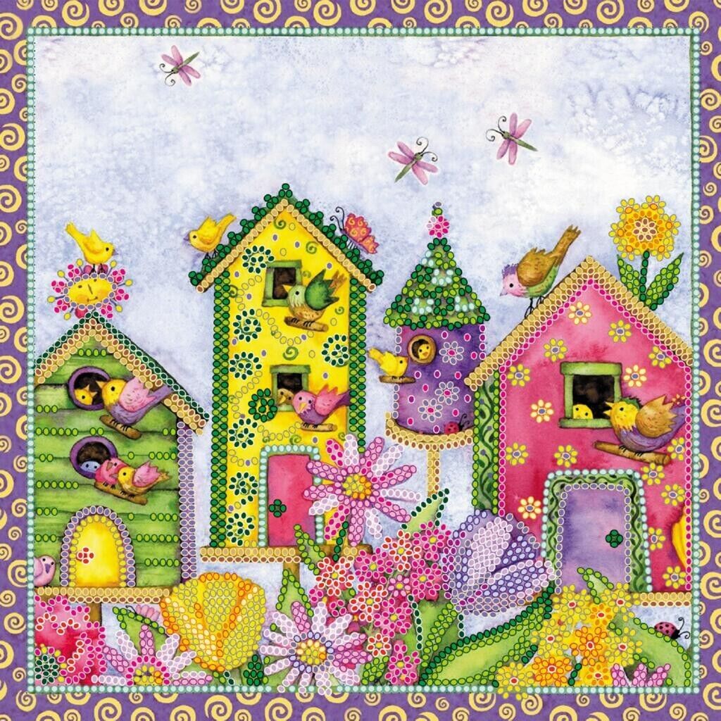 Bead Embroidery Kit Birds Beaded stitching Bead needlepoint DIY