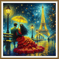 Bead Embroidery Kit Date in Paris DIY Beaded needlepoint Beaded stitching